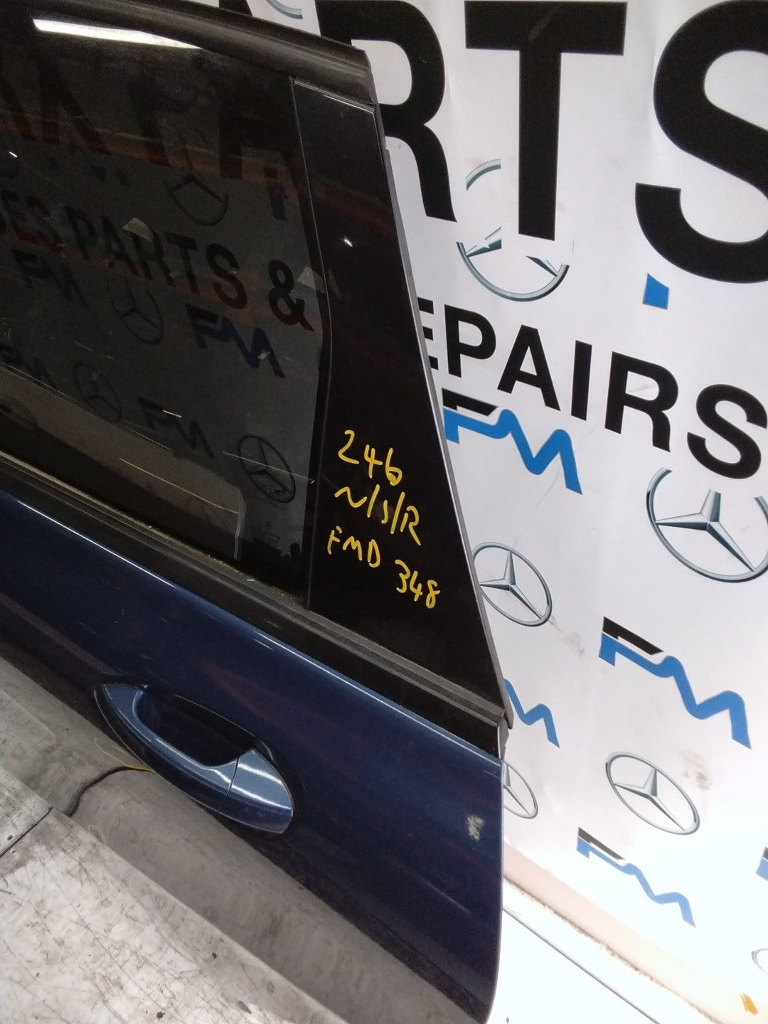 MERCEDES B-CLASS W246 PASSENGER REAR DOOR NSR BLUE 2012-19 COMPLETE FMD348