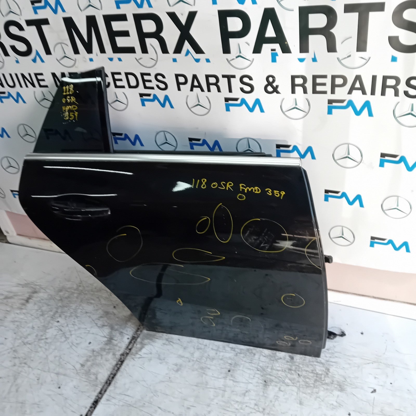 MERCEDES BENZ CLA W118 DRIVER REAR DOOR OSR 2019 ON BLACK COMPLETE FMD359