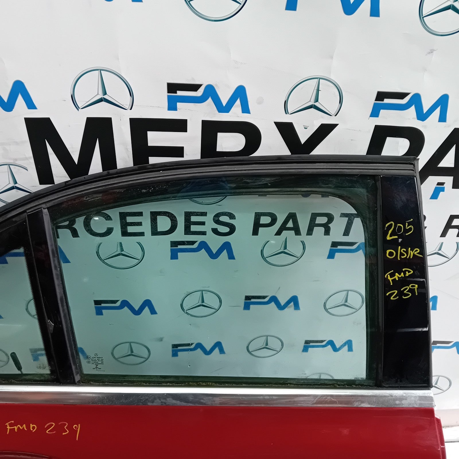 MERCEDES BENZ C-CLASS W205 SALOON DRIVER REAR DOOR OSR RED 2014 ON  FMD239