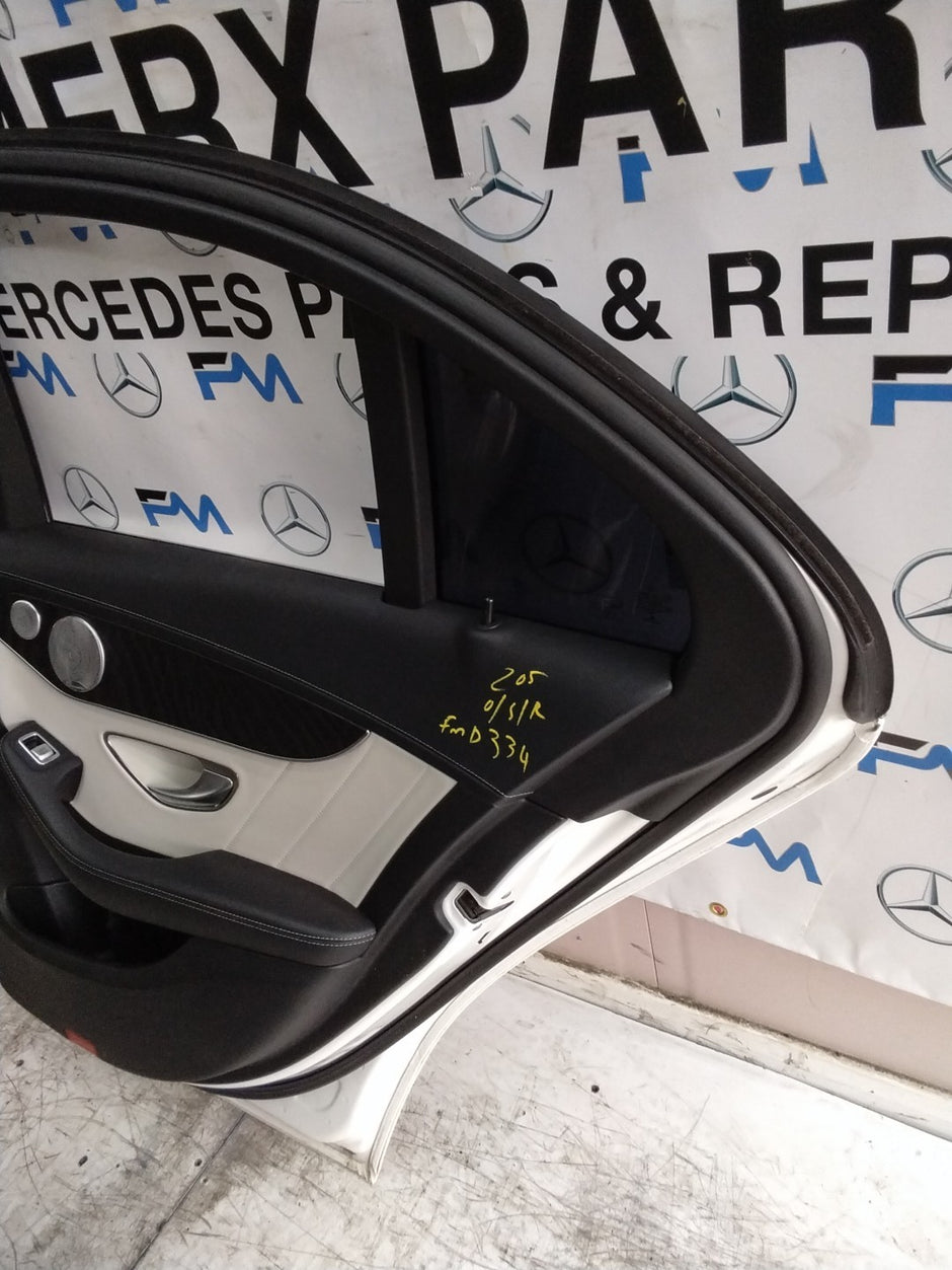 MERCEDES C-CLASS W205 SLN DRIVER REAR DOOR OSR WHITE 2014 ON COMPLETE FMD334