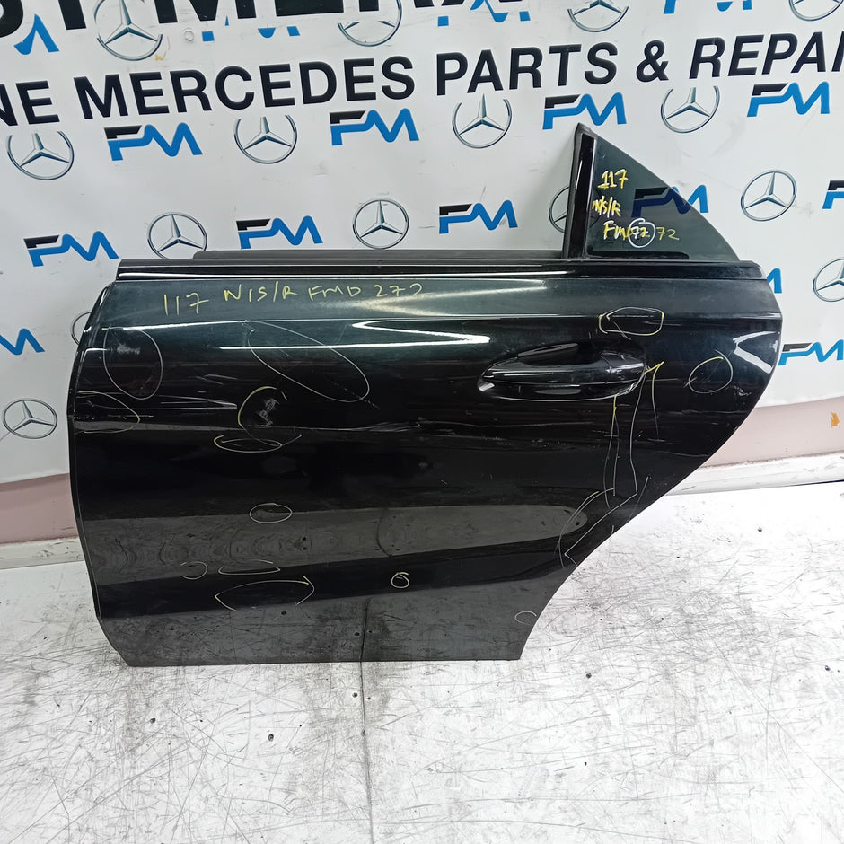 MERCEDES BENZ CLA W117 PASSENGER REAR DOOR NSR 2013-19 BLACK COMPLETE FMD272