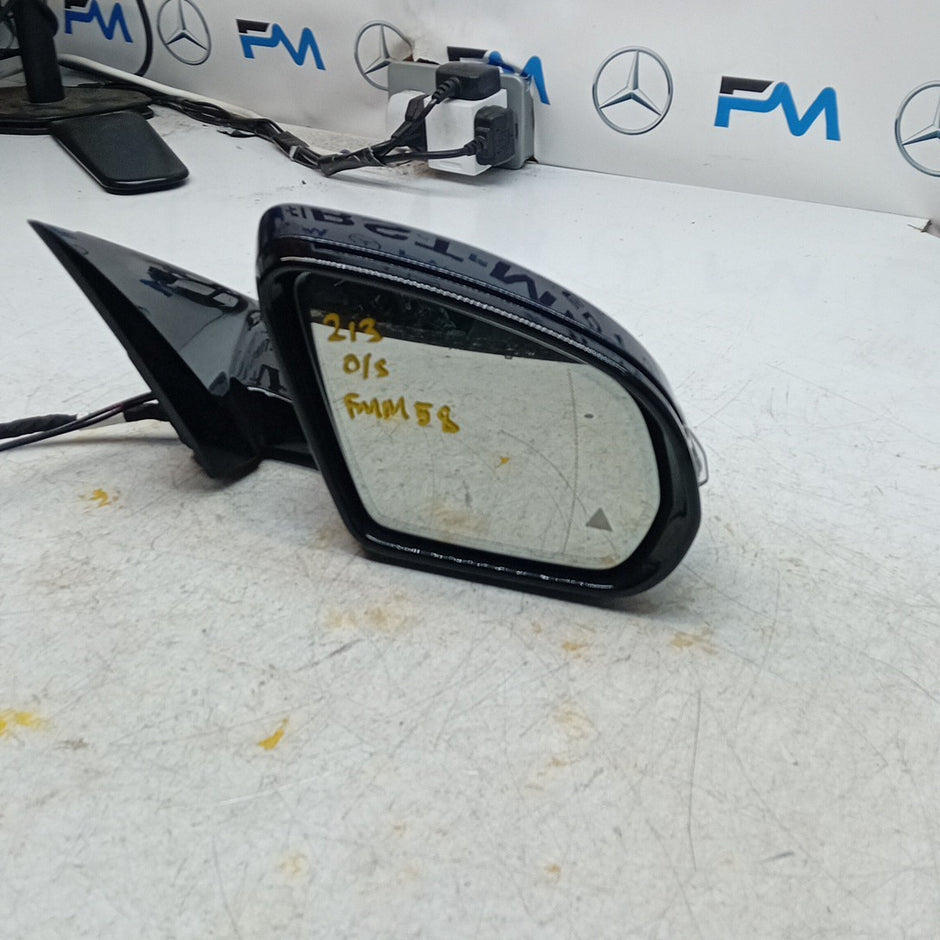 MERCEDES E-CLASS W213 DRIVER WING MIRROR OS BLUE 2016 BS PL A2138104000 FMM58 