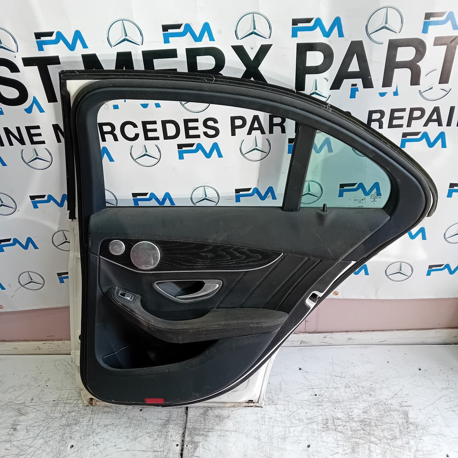 MERCEDES C-CLASS W205 SALOON DRIVER REAR DOOR OSR WHITE 2014 ON COMPLETE FMD211