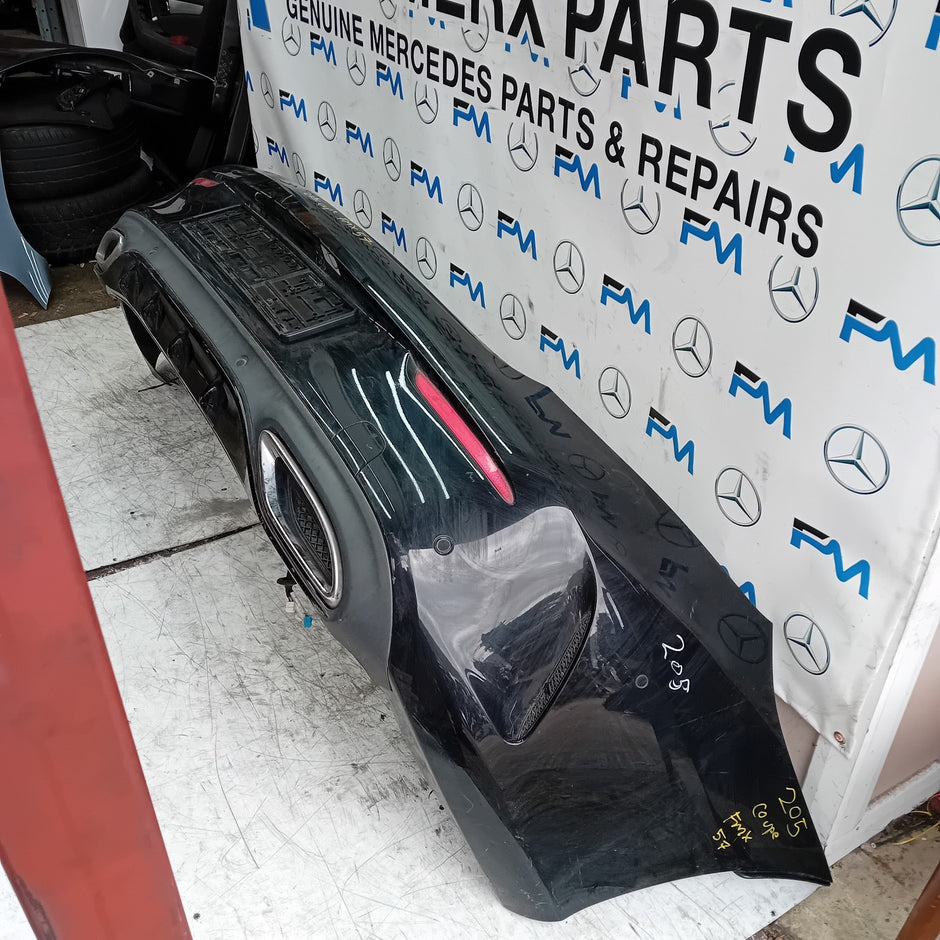 MERCEDES BENZ C-CLASS W205 COUPE REAR BUMPER 2015 BLACK FMX57