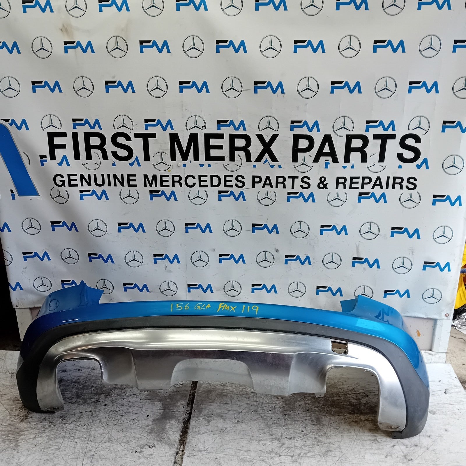 MERCEDES BENZ GLA X156 REAR BUMPER BLUE 2014-19 A1568852425 FMX119
