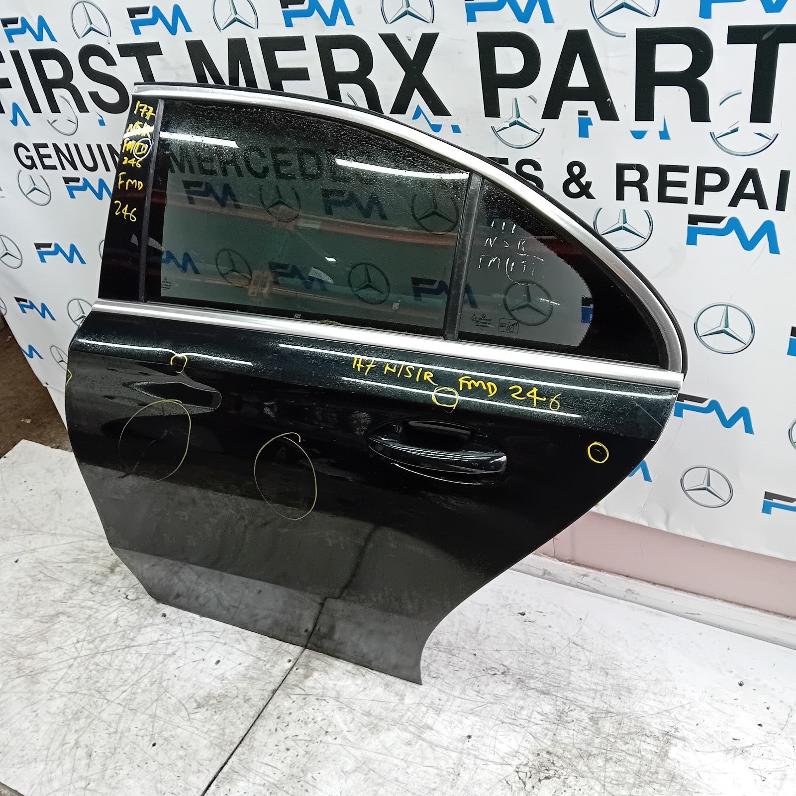 MERCEDES A-CLASS W177 PASSENGER REAR DOOR NSR BLACK 2018 ON COMPLETE FMD246