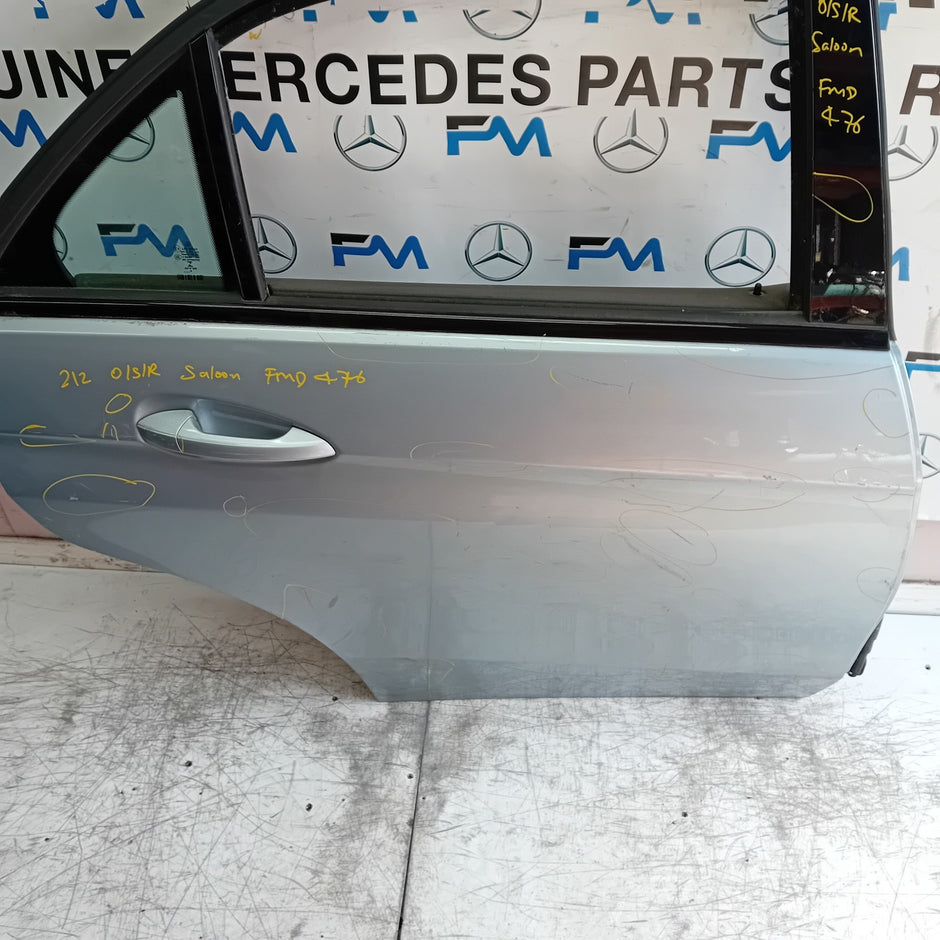 MERCEDES E-CLASS W212 SLN DRIVER REAR DOOR OSR SILVER 2014 ON COMPLETE FMD476