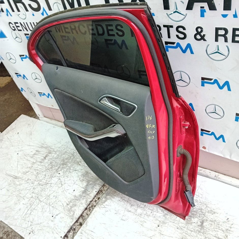 MERCEDES A-CLASS W176 PASSENGER REAR DOOR NSR RED COMPLETE 2012-18 FMD413
