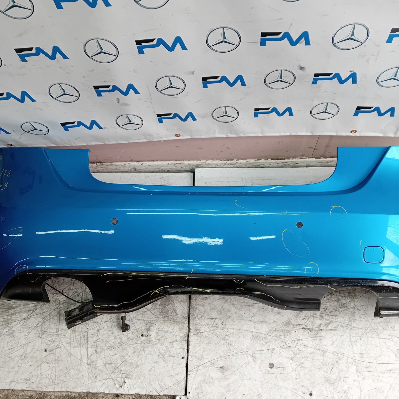 MERCEDES BENZ  A-CLASS W176 REAR BUMPER A1768850125 2012-18 BLUE FMX13