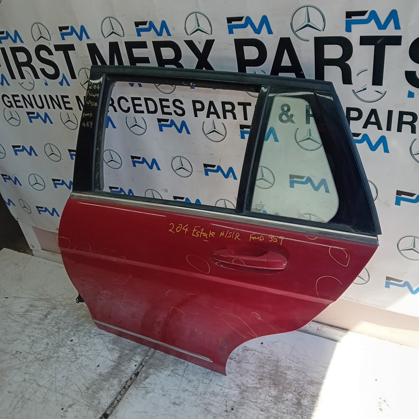 MERCEDES C-CLASS S204 EST PASSENGER REAR DOOR NSR RED 2008-14 FMD459