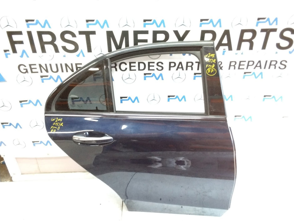 MERCEDES BENZ C-CLASS W205 DRIVER SIDE REAR DOOR O/S/R COMPLETE BLUE FMD87