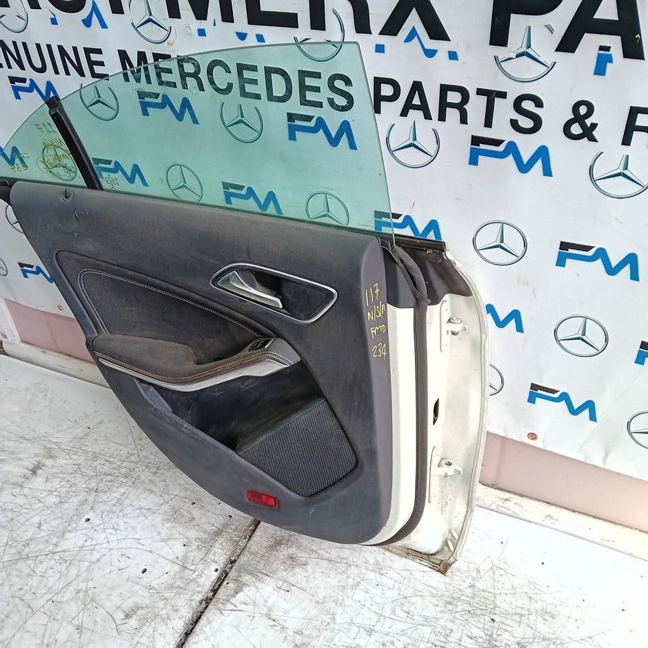 MERCEDES CLA W117 PASSENGER REAR DOOR NSR WHITE 2013-19 COMPLETE FMD234