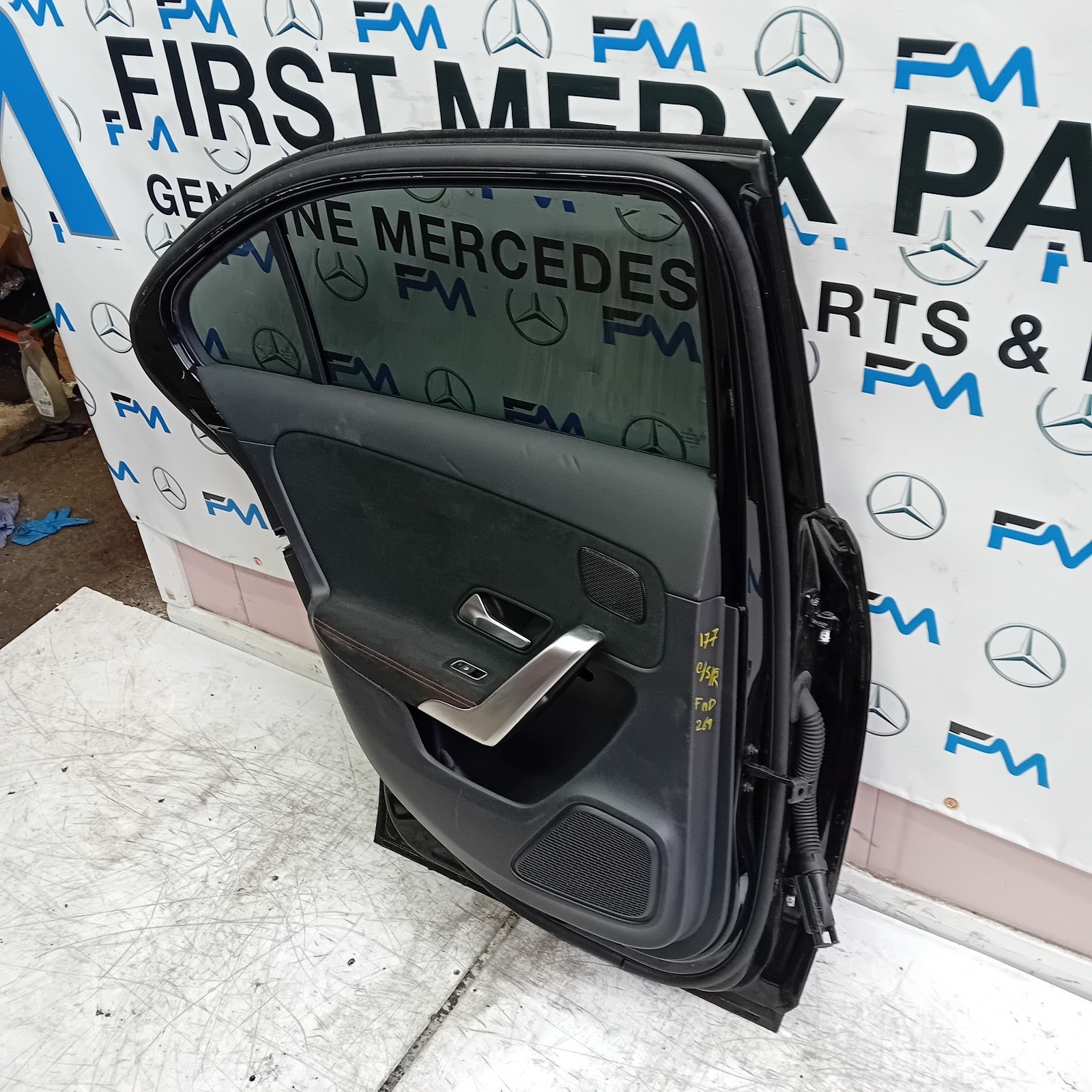 MERCEDES A-CLASS W177 SLN DRIVER REAR DOOR OSR BLACK 2018 ON COMPLETE FMD269