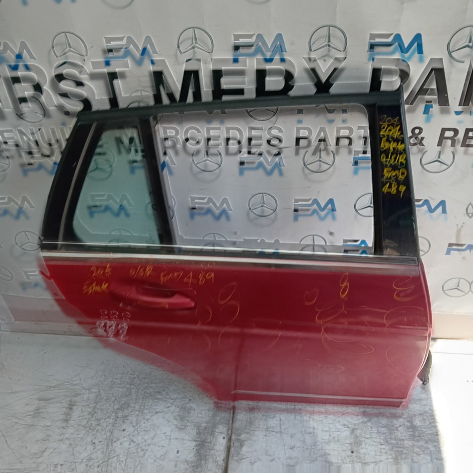 MERCEDES BENZ C-CLASS W204 EST DRIVER REAR DOOR OSR 2011 RED  FMD489