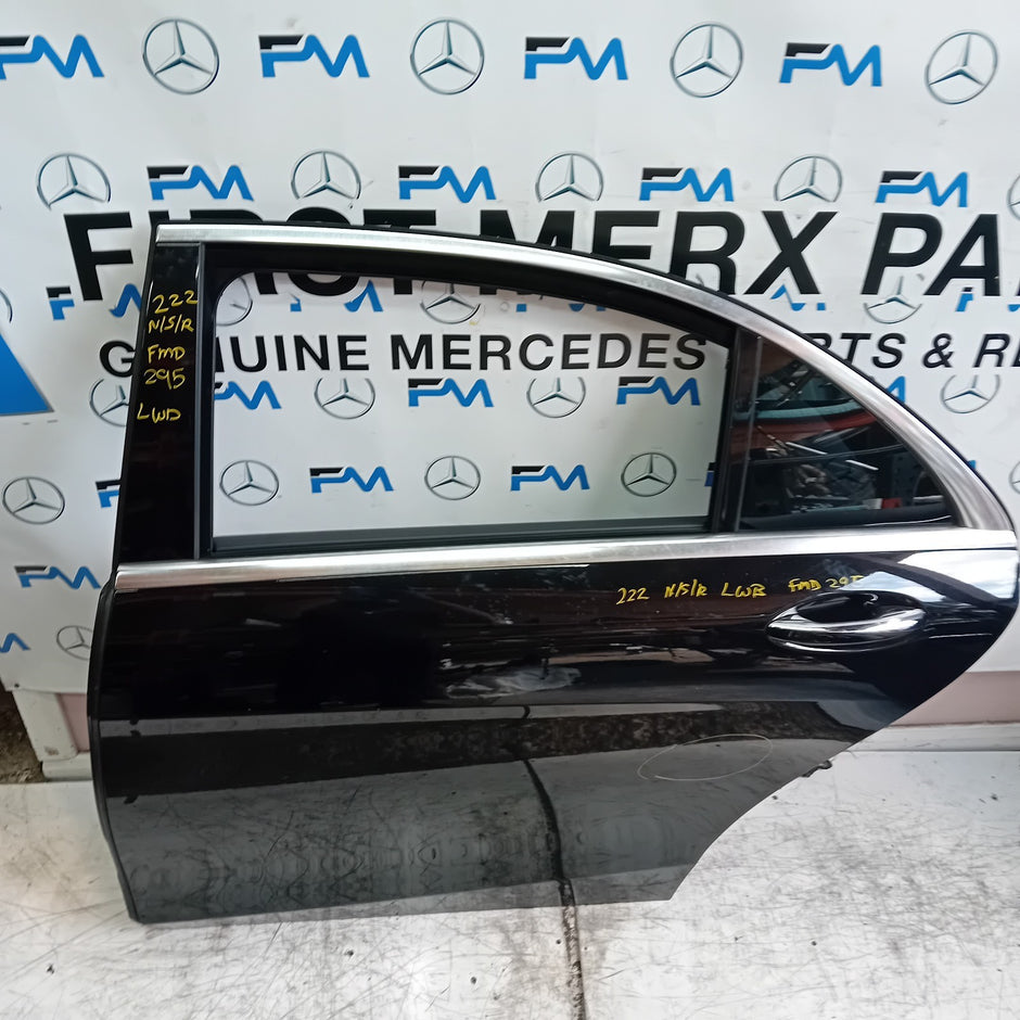 MERCEDES S-CLASS W222 SLN PASSENGER REAR DOOR NSR BLACK 2014 ON COMPLETE FMD295