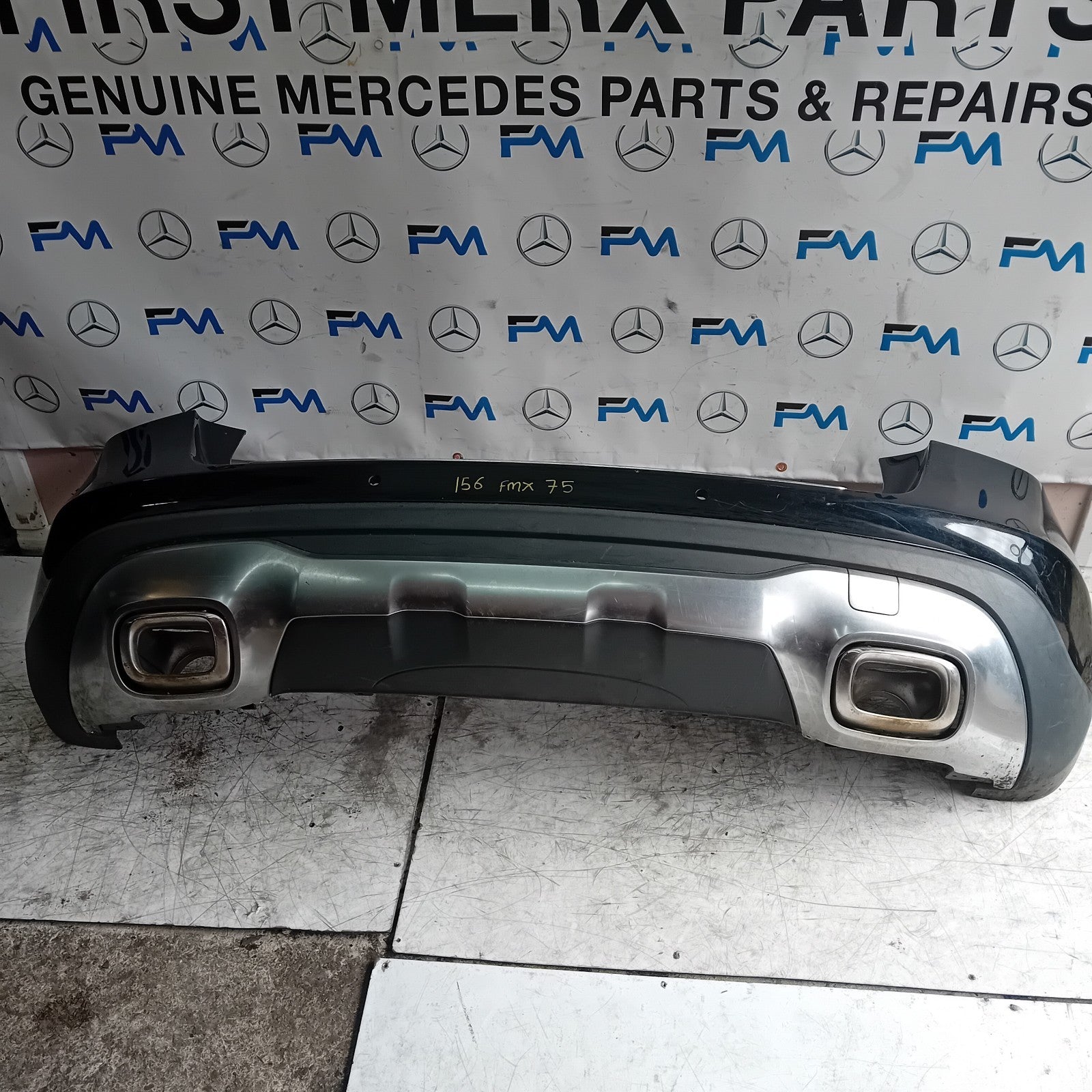 MERCEDES BENZ GLA X156 REAR BUMPER BLACK 2014-19 A1568802640 FMX75