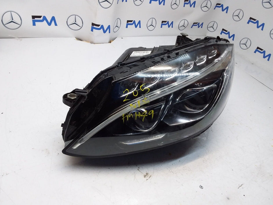 2018 MERCEDES C-CLASS W205 O/S Driver HEADLIGHT A2059068701 FMH49 LED INTELLIGEN