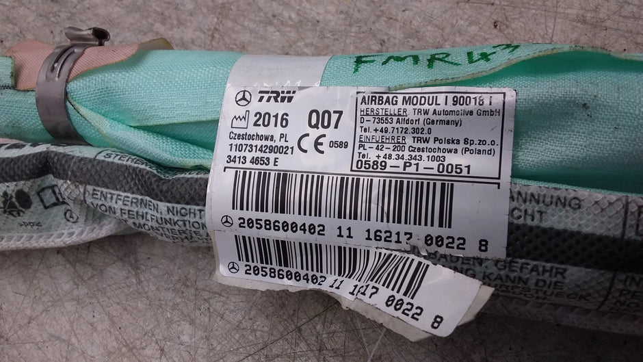MERCEDES BENZ C-CLASS W205 CURTAIN AIRBAG LEFT SIDE NS  A2058600402 FMR437