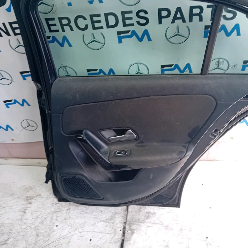 MERCEDES BENZ A-CLASS W177 DRIVER SIDE REAR DOOR O/S/R BLACK  COMPLETE FMD151
