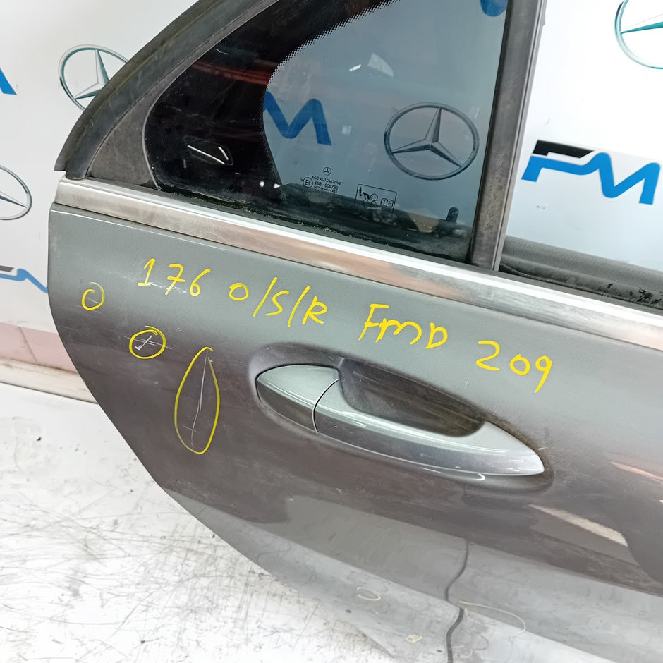MERCEDES BENZ  A-CLASS W176 DRIVER REAR DOOR OSR GREY 2012- 2018 COMPLETE FMD209