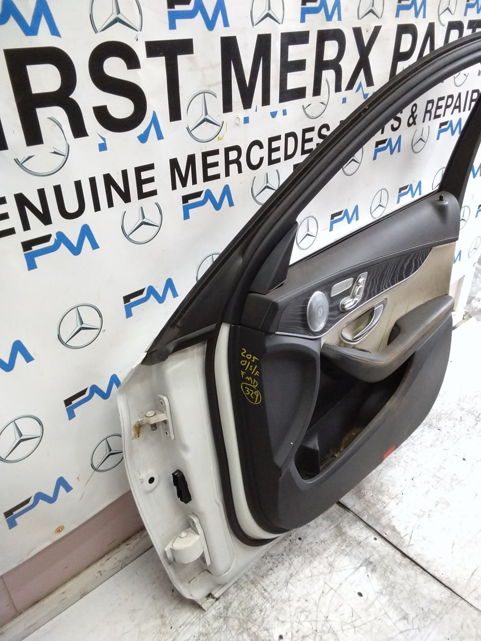 MERCEDES C-CLASS W205 SLN DRIVER FRONT DOOR OSF WHITE 2014 ON COMPLETE FMD329