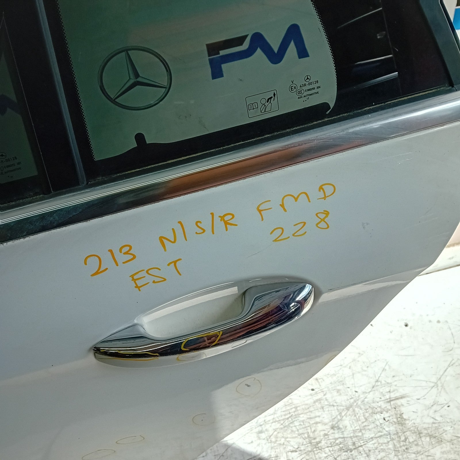MERCEDES E-CLASS S213 EST PASSENGER REAR DOOR NSR WHITE 2016 ON COMPLETE FMD228