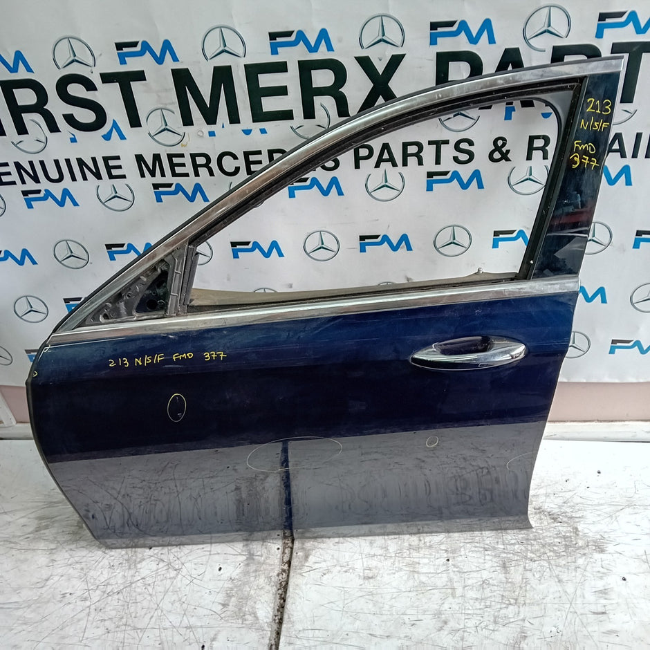 MERCEDES E-CLASS W213 SLN PASSENGER FRONT DOOR NSF BLUE 2016 ON COMPLETE FMD377