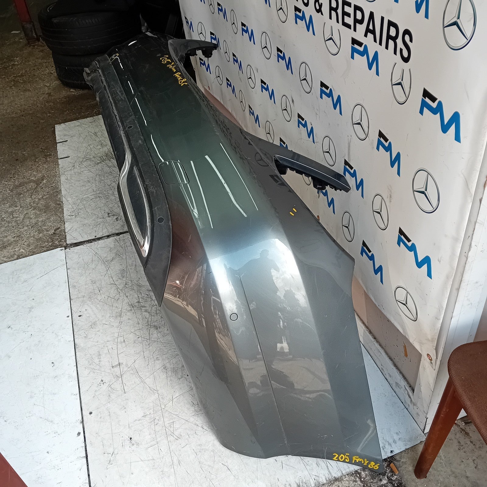 MERCEDES C-CLASS W205  W205 SALOON REAR BUMPER GREY 2014 ON A2058850138 FMX86