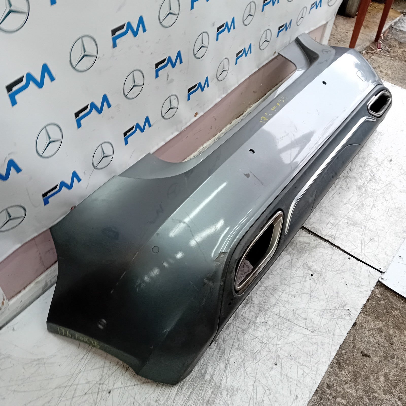 MERCEDES BENZ A-CLASS W176 REAR BUMPER 2016 ON GREY COMPLETE A1768807040 FMX35