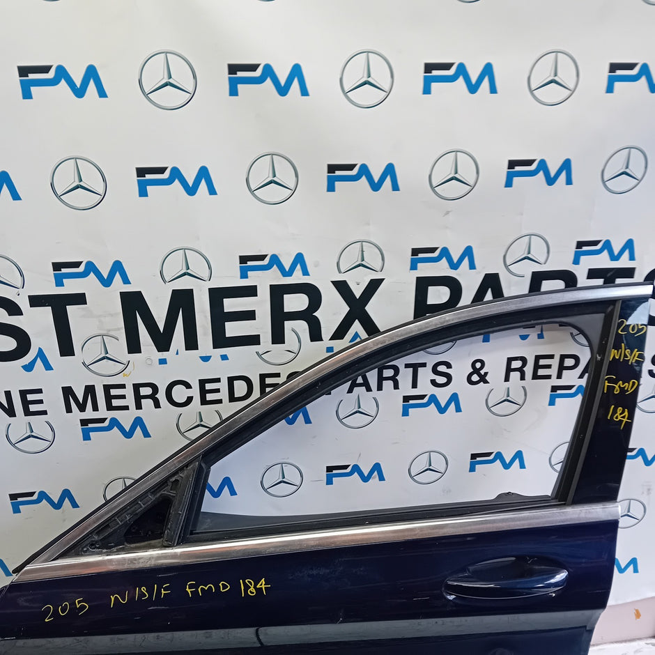 MERDEDES C-CLASS W205 DRIVER SIDE FRONT DOOR NSF BLUE 2014 ON COMPLETE FMD184