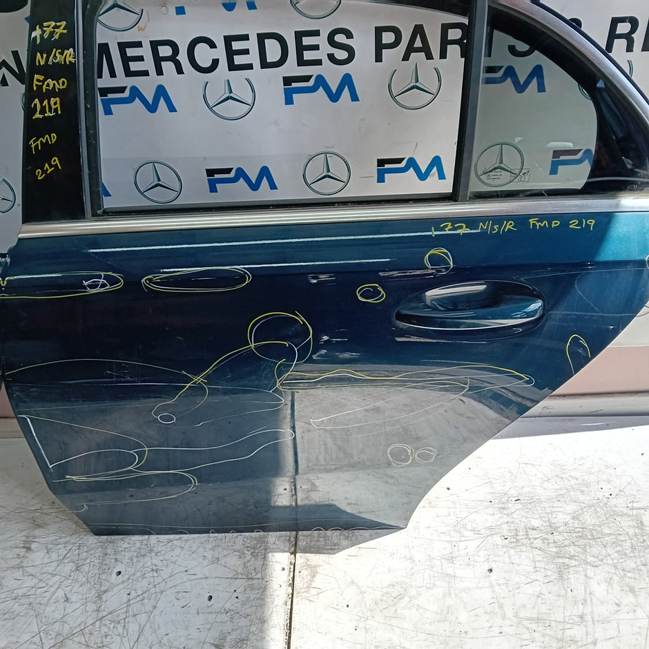 MERCEDES A-CLASS W177 SLN PASSENGER REAR DOOR NSR BLUE 2016 ON COMPLETE FMD219