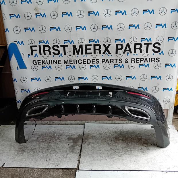 MERCEDES BENZ C-CLASS W205 COUPE REAR BUMPER 2015 BLACK COMPLETE FMX61