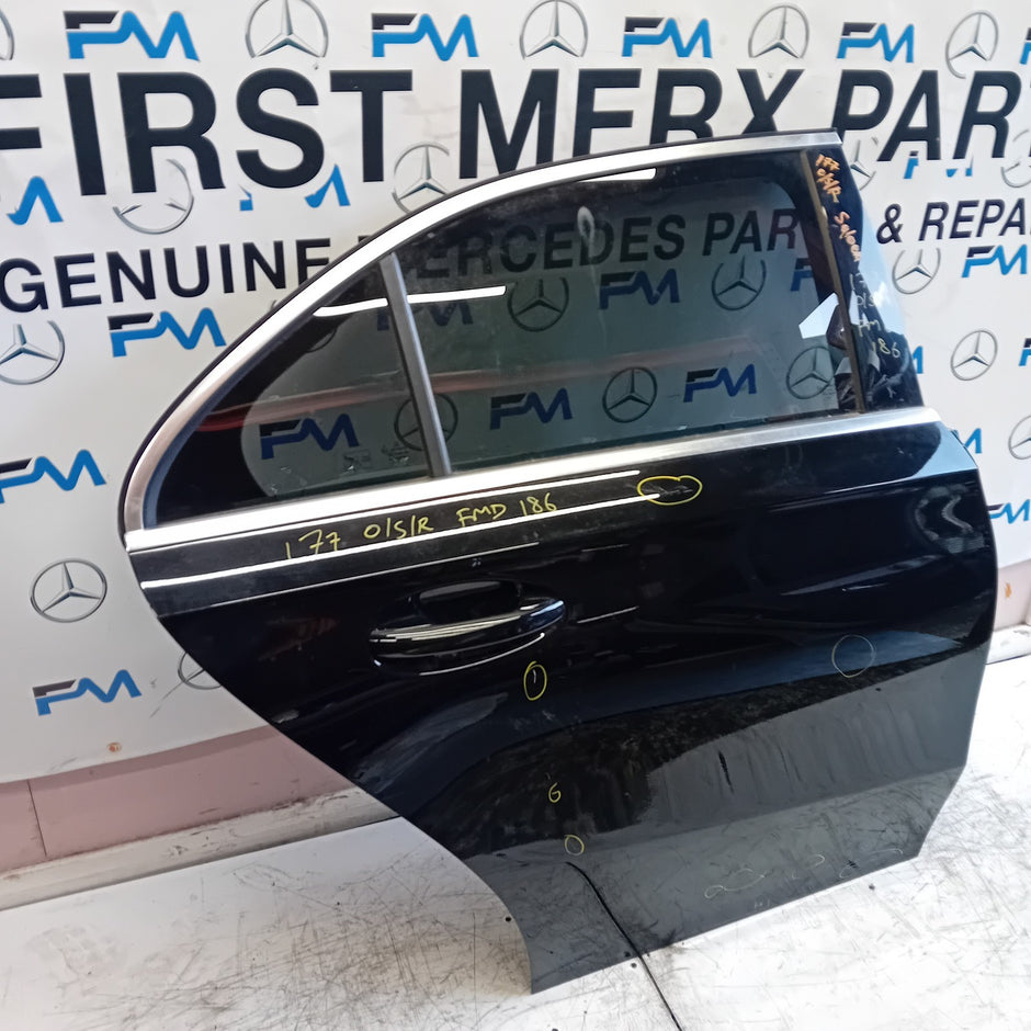 MERDEDES A-CLASS W177 SALOON DRIVER REAR DOOR NSR BLACK 2018 ON COMPLETE FMD186