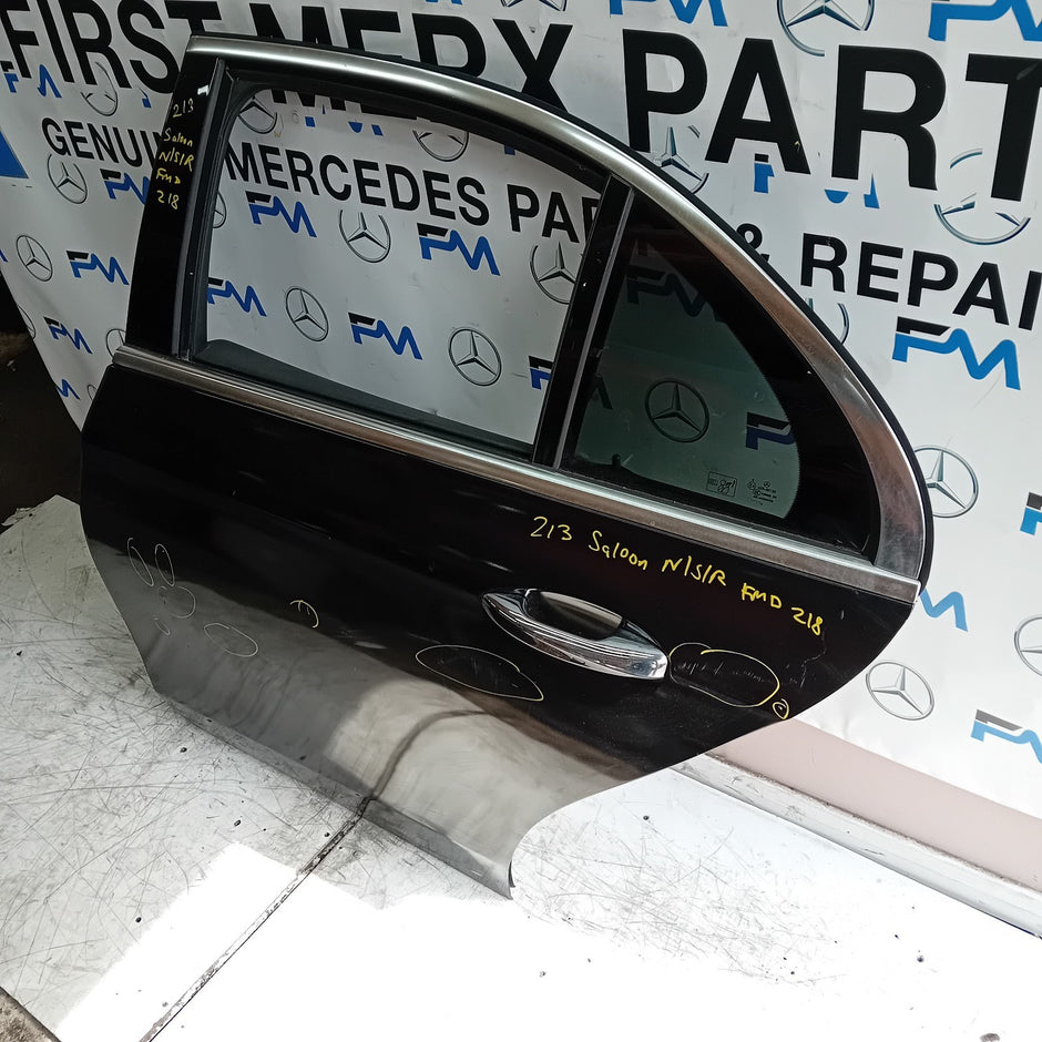 MERCEDES E-CLASS W213 SLN PASSENGER REAR DOOR NSR BLACK 2016 ON COMPLETE FMD218