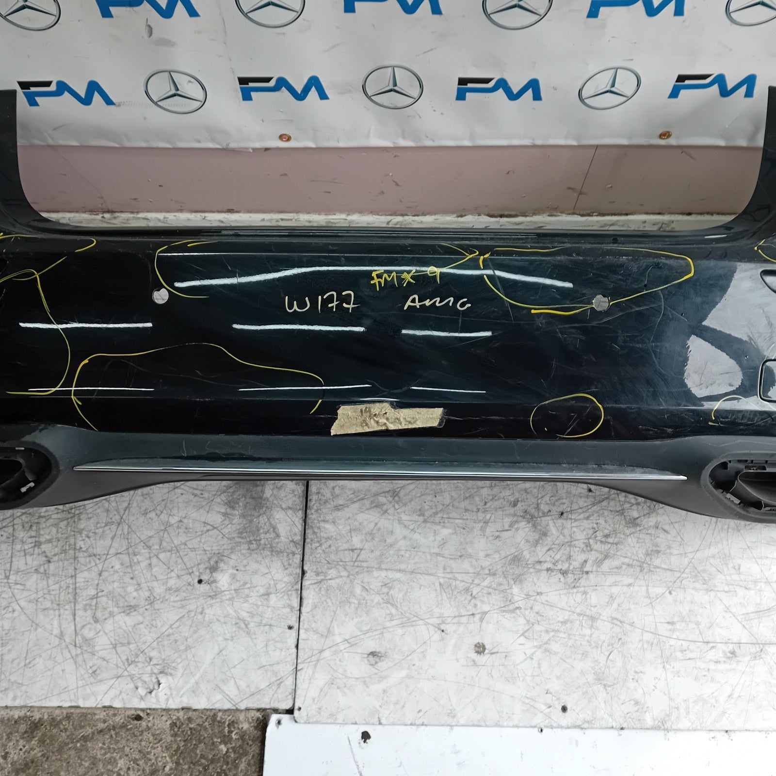 MERCEDES BENZ  A-CLASS W177 REAR BUMPER A1778805400 2018 BLACK FMX9