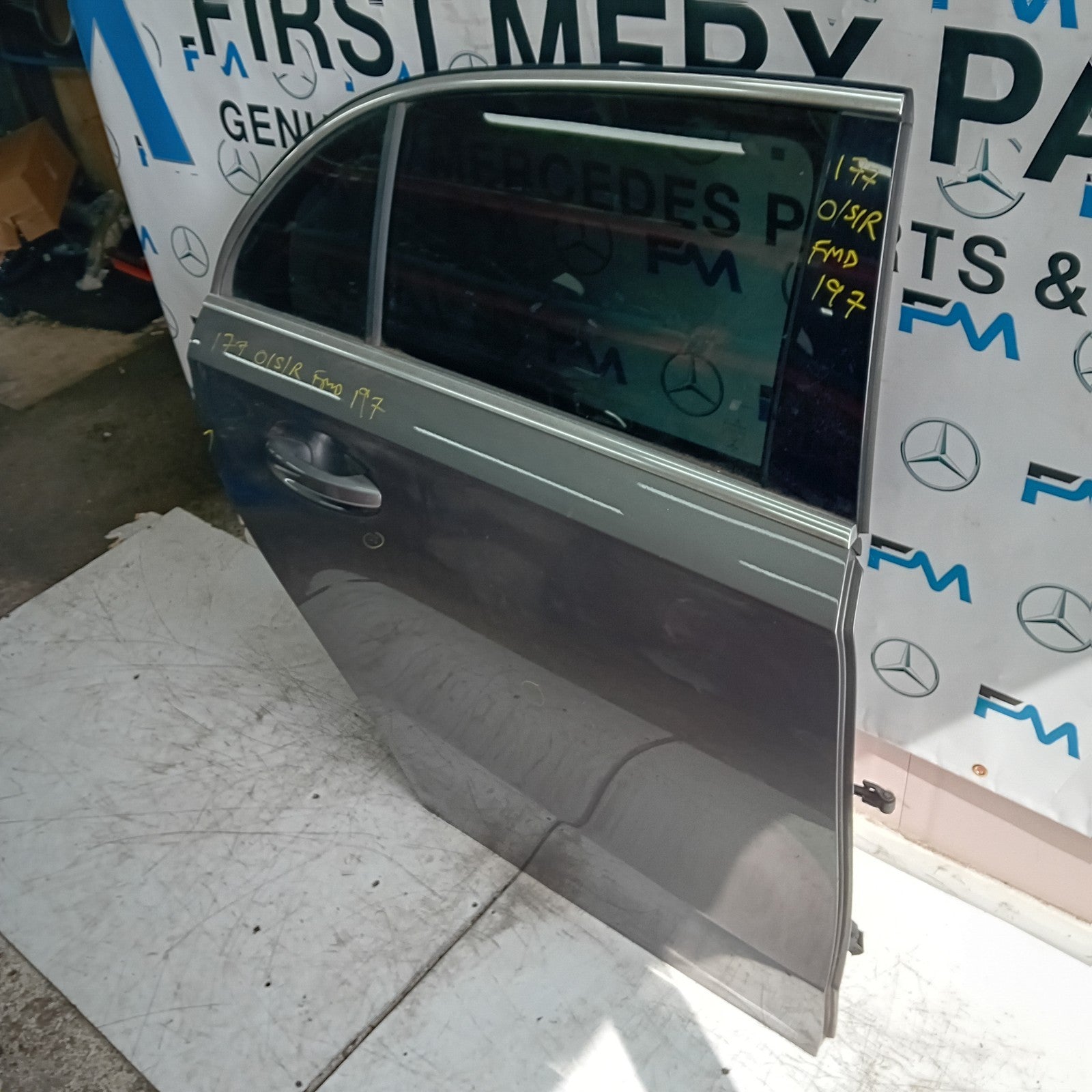 MERCEDES BENZ A-CLASS W177 DRIVER REAR DOOR OSR GREY 2018 ON COMPLETE FMD197