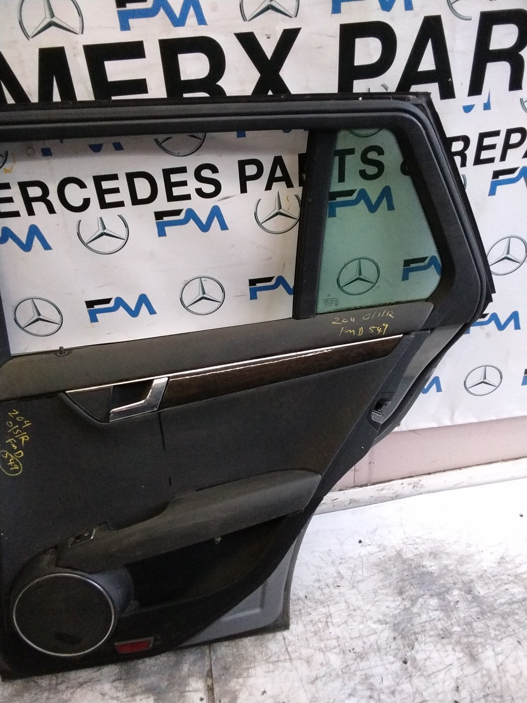 MERCEDES C-CLASS S204 EST DRIVER REAR DOOR OSR GREY 2008-14 FMD549