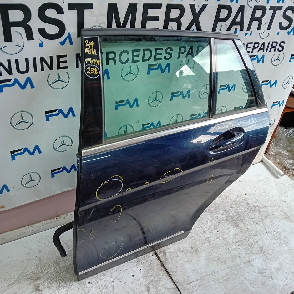 MERCEDES C-CLASS W204 PASSENGER REAR DOOR NSR BLUE 2008-14 COMPLETE FMD233