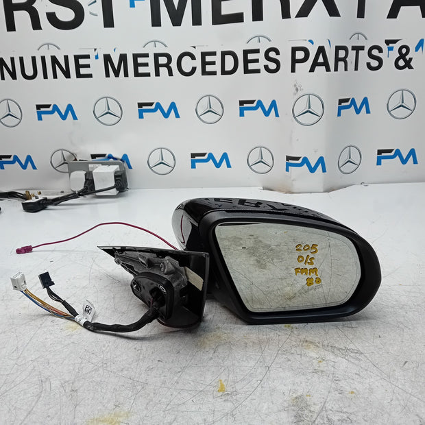 MERCEDES BENZ  C-CLASS W205 DRIVER WING MIRROR OS BLACK PL A2058104402 FMM80