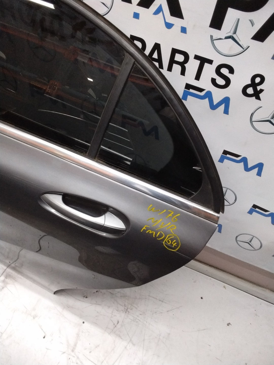 MERCEDES BENZ A-CLASS W176 PASSENGER SIDE REAR DOOR N/S/R COMPLETE BLACK FMD64