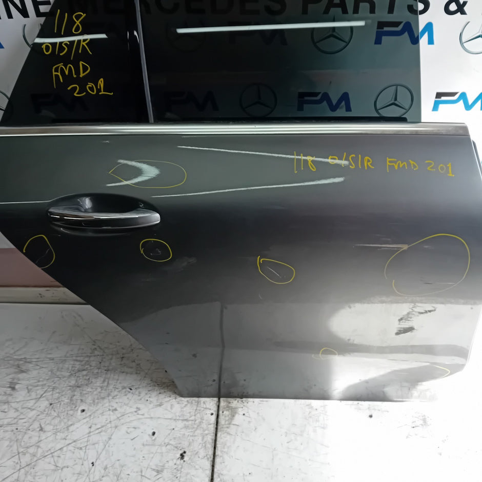 MERCEDES BENZ CLA C118 DRIVER REAR DOOR OSR GREY 2019 ON COMPLETE FMD201