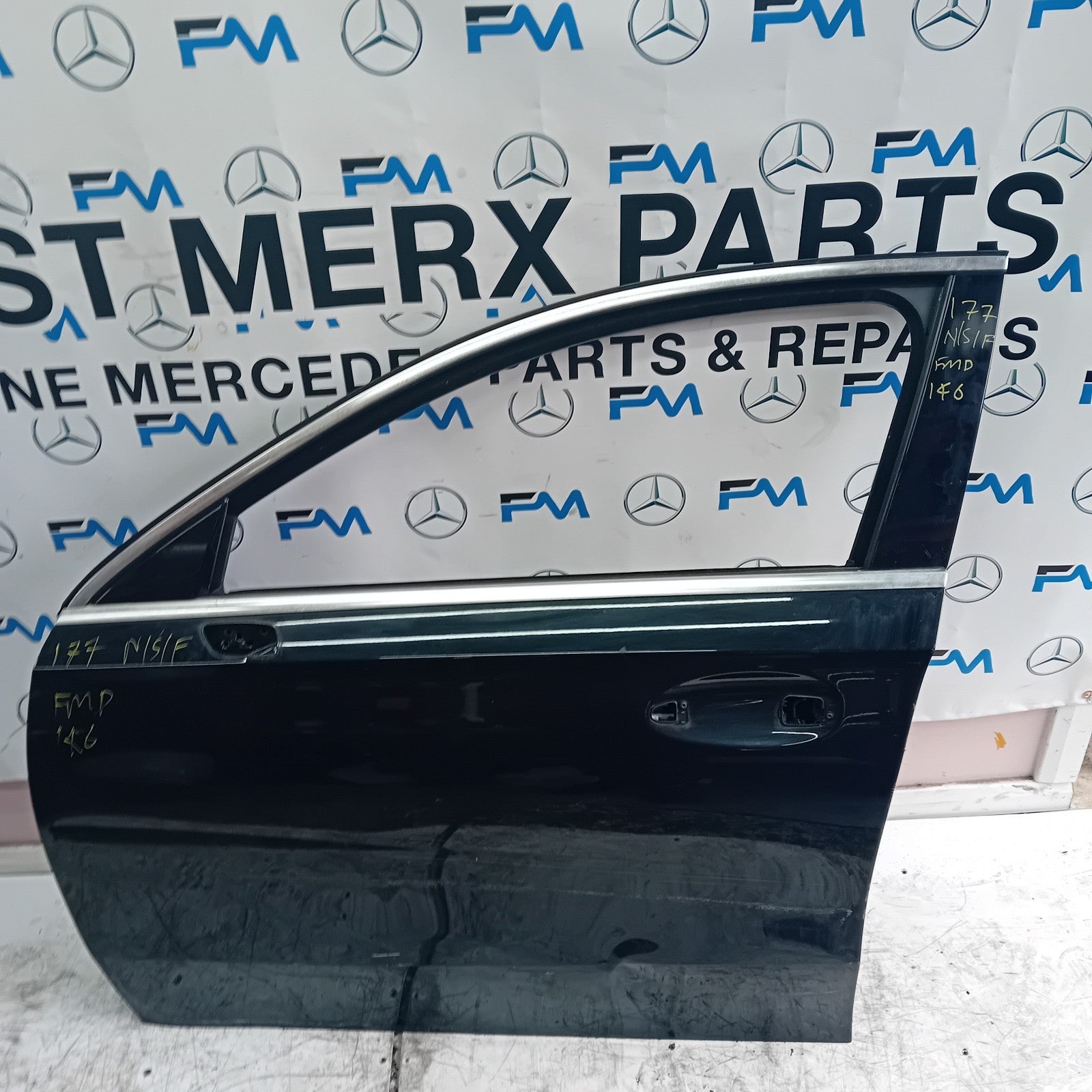 MERCEDES BENZ A-CLASS W177 PASSENGER SIDE FRONT DOOR N/S/F BLACK  FMD146