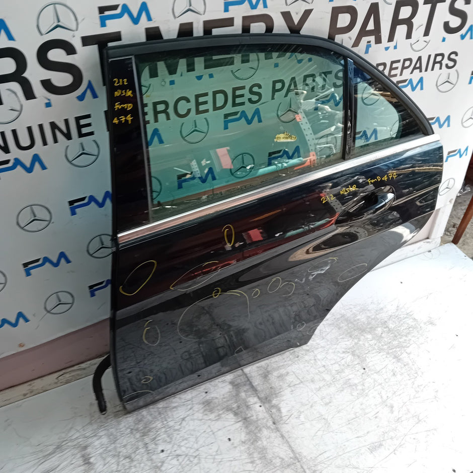 MERCEDES E-CLASS W212 PASSENGER REAR DOOR NSR BLACK 2009-16 COMPLETE FMD474
