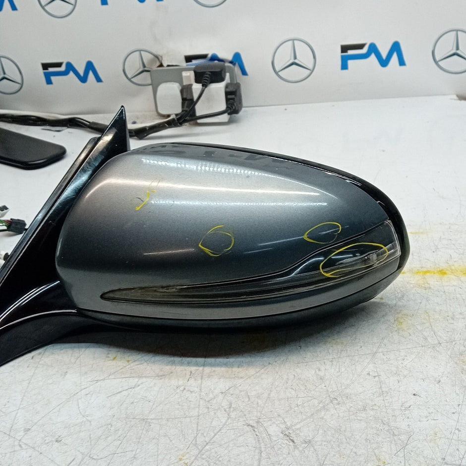 MERCEDES E-CLASS W213 PASSENGER WING MIRROR NSF GREY PL BS A2138103900 FMM67