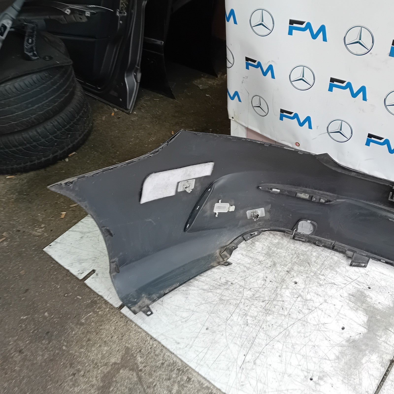 MERCEDES BENZ C-CLASS W205 COUPE REAR BUMPER 2015 BLACK COMPLETE FMX63