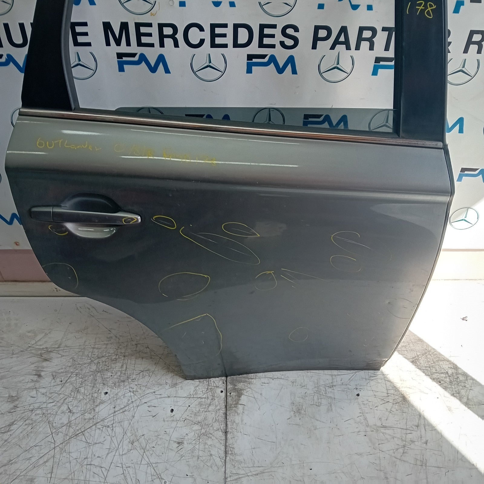 MITSUBISHI OUTLANDER MK3 DRIVER SIDE REAR DOOR OSR GREY 2013 ON COMPLETE FMD178