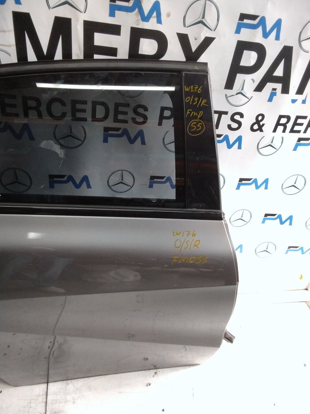 MERCEDES BENZ  A-CLASS W176 DRIVER SIDE REAR DOOR N/S/R COMPLETE GREY FMD55