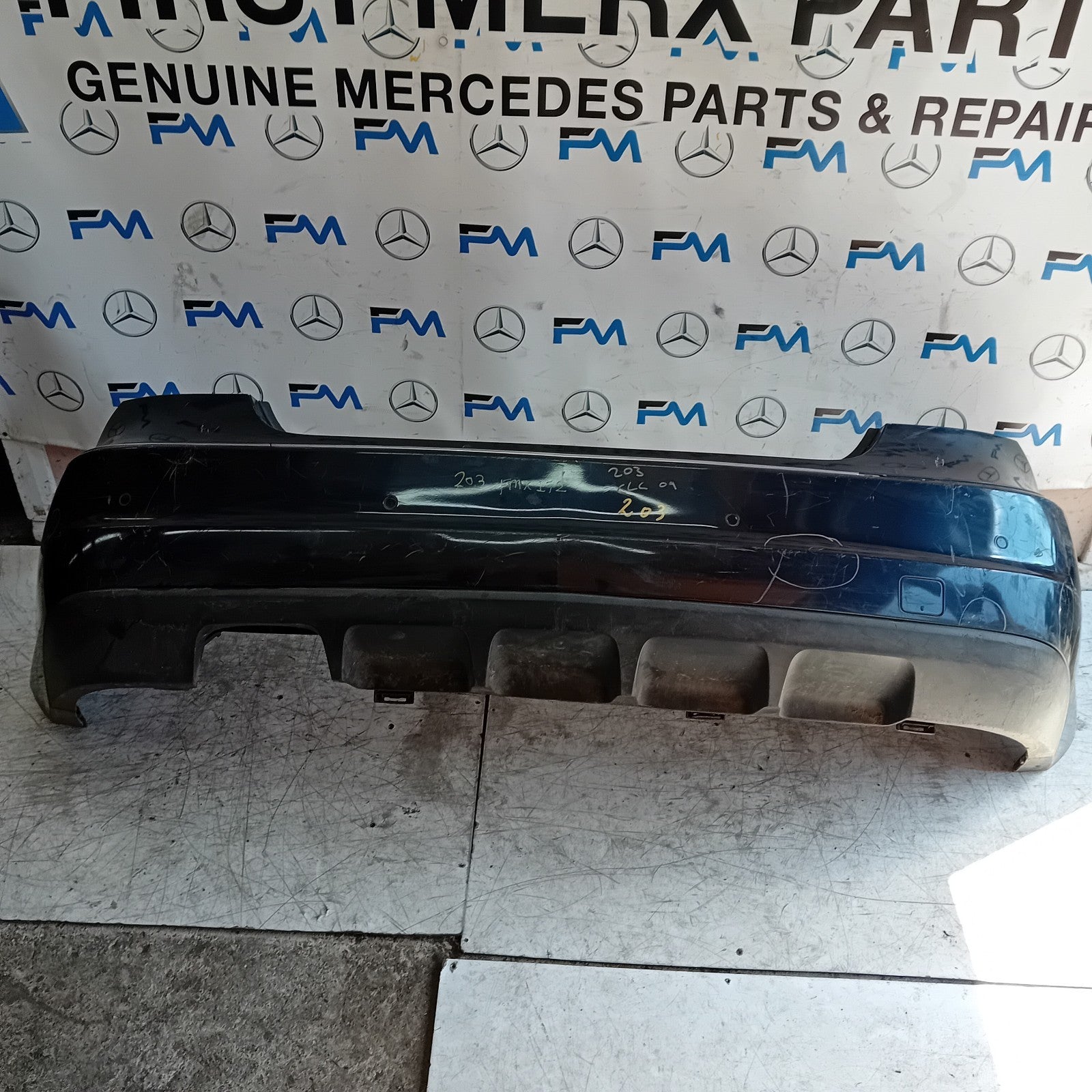 MERCEDES BENZ CLC W203 REAR BUMPER A2038801040 2011 BLUE FMX172