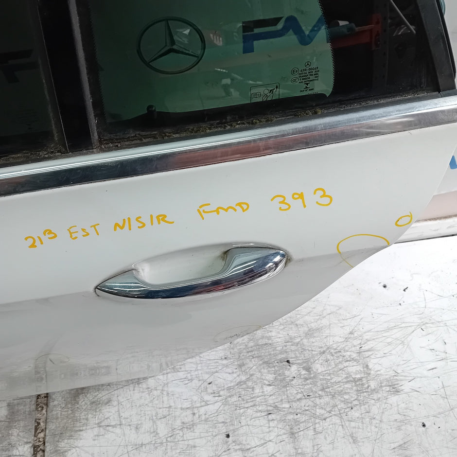 MEECEDS E-CLASS S213 EST PASSENGER REAR DOOR NSR WHITE 2016 ON COMPLETE FMD393