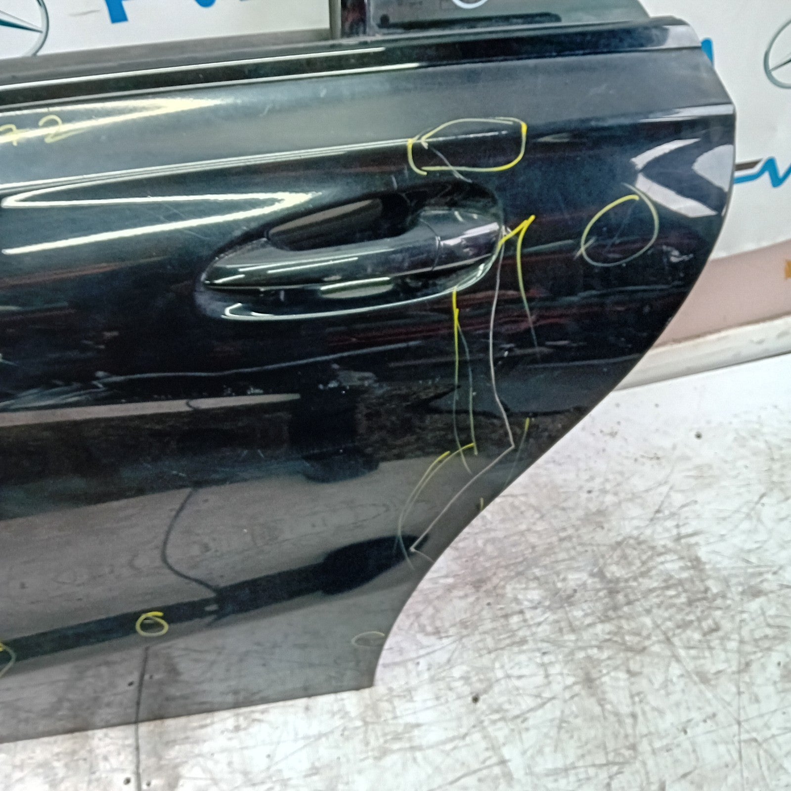 MERCEDES BENZ CLA W117 PASSENGER REAR DOOR NSR 2013-19 BLACK COMPLETE FMD272